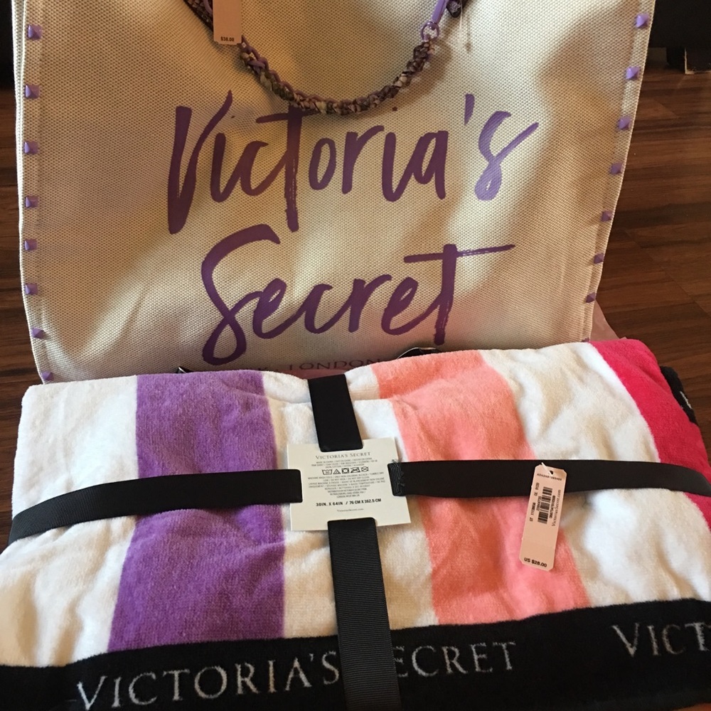 Victoria Secret beach tote and towel